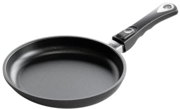 AMT Gastroguss Bratpfanne 24 cm Ø Schwenkpfanne 4 cm hoch, abnehmbarer Stiel, nicht induktionsgeeignet, Lotan® Antihaft-Veredelung, Gusspfanne (Aluguss), AMZN-424-Z20B