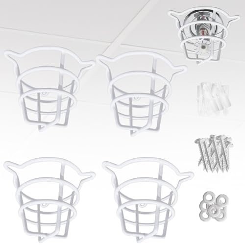 TunaMax Kopfschutz für FeuerSprinkler, Weiß, für 1,27 cm und 1,9 cm Sprinklerkopf zum Schutz von Unterputzmontage und Seitenwand und Semi – versenkte Sprinklerkopfabdeckung, Montagezubehör im