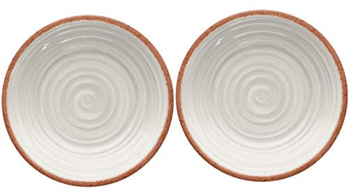 Rustic Swirl Ivory Melamine Side Plate Set (2)