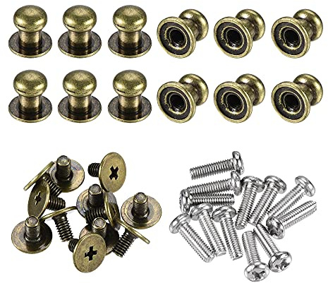 sourcing map 6mm Head Dia. Round Knobs Pull Handle, 12pcs Zinc Alloy for Drawer Pulls Gift Box Cabinet Door Knobs with Screws, Bronze Tone