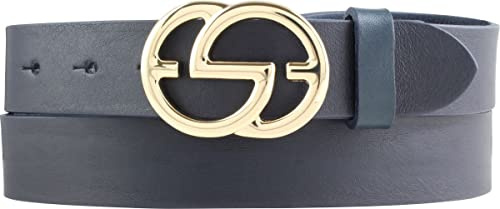 BELTINGER Damen-Gürtel EMIL aus Vollrindleder 3 cm | Schmaler Ledergürtel für Damen 30mm | Gold glänzend