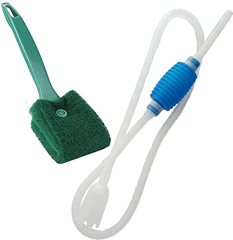 WanFengXue 2Pcs Aquarium Manual Siphon Pump with Cleaning Brush Fish Tank Clean Set 143cm Long Bottom Sand Cleaner Manual Filter Cleaning Easy to Use