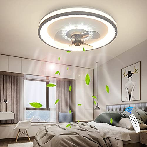 UZOURI Lampada da soffitto a LED con ventilatore 36W moderno e minimalista soggiorno camera per bambini dimmerabile camera da letto ventilatore lampadario 50Cm