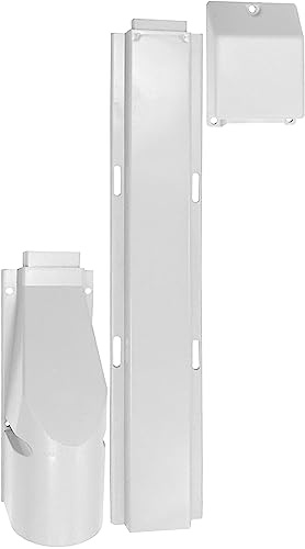 1STec BT Openreach full outdoor White underground cable protection cover capping set with BT 101A, BT 25 + Bend No. 4 Protects the wall entry point and telephone broadband drop wire feed from damage