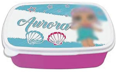 Generico Contenitore Porta Pranzo merenda Bimbi Personalizzabile con NOME PICCOLA SIRENA Adatto per Il Tuo Bimbo Quando va a Scuola elementare, infanzia, media