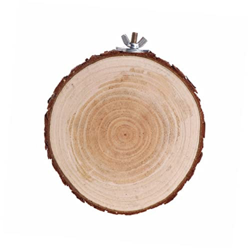 Angoily Round Wooden and Wood Platform Stand Rack 6-8cm for Parrot Cage Branch Perches Natural Bird Station Board for Pet Birds