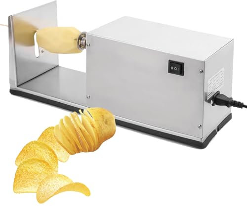 Beachtiful Affettatrice per Patate Tornado, Spiralizzatore Elettrico a Spirale di Verdure con Antiscivolo Macchina per Chips di Spiralizzatore di Verdure più Spessa in Acciaio Inossidabile