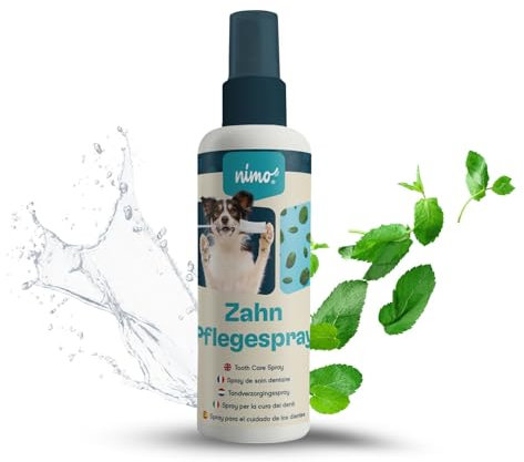 nimo® Zahnpflegespray Dentalspray | für Hunde, Katzen & Haustiere mit Minze & Kamille | natürliches Spray gegen Zahnstein, Mundgeruch, zur Zahnpflege, zur Zahnreinigung