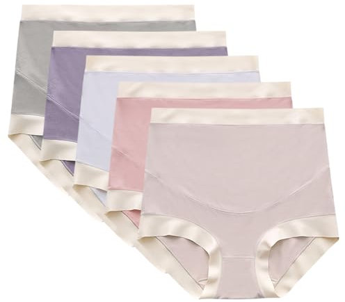 ACMEDE Confezione da 5 mutande per donne incinte Modal S M, slip premaman biancheria intima a vita alta, mutande, supporto addominale, mutandine regolabili, mutandine, 5 confezioni, M