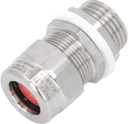 Cable Gland 304 Stainless Steel G1/2 IP66 Water Proof Armoured Connector Glands, Extended Thread IP68 Strain Relief Cord Grommet, Wire Pass Through Grip