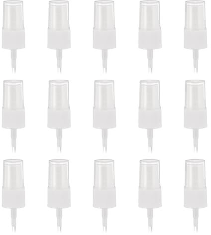 sourcing map 50 piezas de rociador blanco, 18/410 pulverizadores de niebla fina, reutilizables, repuesto de botella de plástico para aceite esencial, botella de spray para cabello y cuerpo