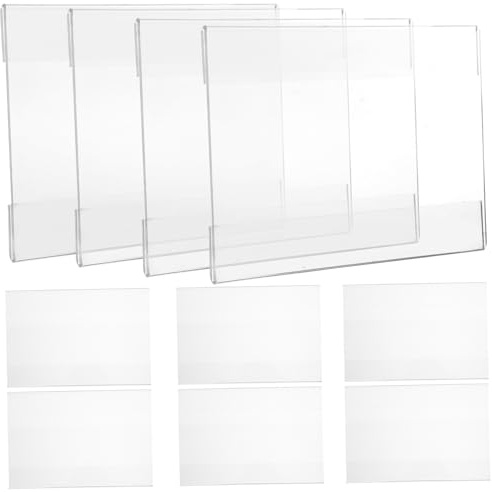 Acryl Wandschildhalter Transparent 10 Stück für Preisschilder | Wandmontage für Einzelhandelsregale, Weiß, für Restaurants und Outdoor, Mehrzweck Design