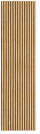 Acoustic Slat Wall Panel Oak Luxury 3D Wood Veneer Modern Decorative Feature Media Slatted Panelling Interior Wall Or Ceiling 2400 x 600mm Felt Backing Sound Absorbing Easy Installation Fixing Kit