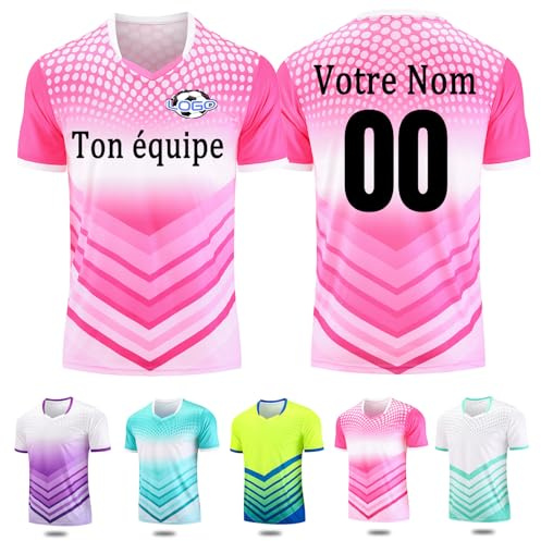 Maillot de Foot Personnalisé pour Enfant et Adulte avec Nom, Numéro, Logo - Ensemble de Football pour Garçons et Hommes