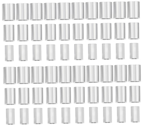 SOPOTUTU 180 piezas Mangas de Aluminio para Cable de Acero con Orificio Forma de Resistentes y Ligeras para Uso Tensores y Cables de Suspensión