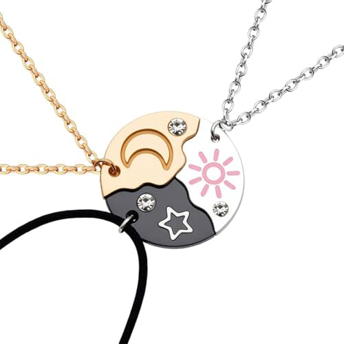 BAHME 3 Collane dell’Amicizia BFF - Collana Amicizia per 3 Regalo Speciale per Amica del Cuore