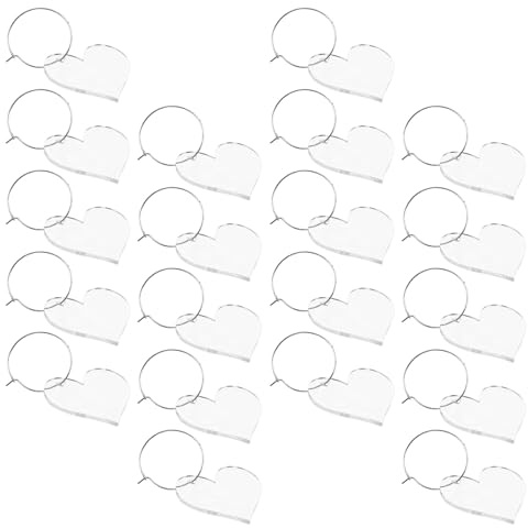 Genérico Etiquetas Acrílicas Transparentes para Copas de Vino, Colgantes en Forma de Estrella Plateada, 30 Piezas, Marcador Identificador Reutilizable de 3 X 2,8 Cm para Fiestas,