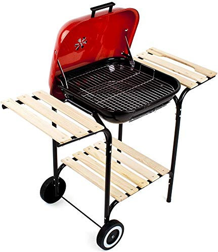 Glad grön A12124 bärbar kolgrillgrill 17x50x50 cm Röd