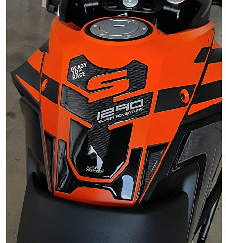 Resin Bike Aufkleber für Motorrad Kompatibel mit KTM 1290 Super Adventure S 2017 2020. Tankabdeckung vor Stößen und Kratzern. 3D-Harzklebstoff – Stickers - Made in Italy