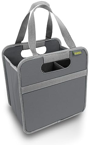meori faltbarer Flaschenträger für 6 Flaschen - Granit Grau - Flascheneinsatz herausnehmbar - Weinträger Einkaufskorb Transportbox - leicht stabil vielseitig - A100764