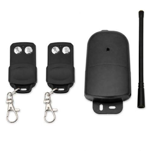 VIDOELETTRONICA® Kit receptor de exterior 433 MHZ 12 24 V 2 canales receptor con 2 mandos a distancia