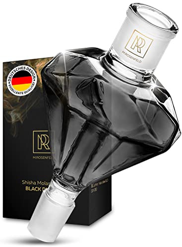 M. ROSENFELD Shisha Molassefänger Diamant – BLACK DIAMOND – Glas Molassefänger mit 18/8 Schliff, kompatibel mit den meisten Shishas (Black)