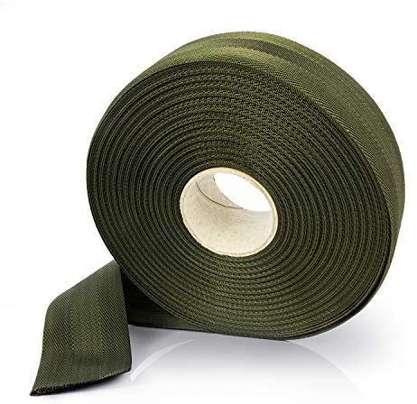 Effaband Brida para árboles de 25 m, de poliéster resistente a la intemperie y a la putrefacción, para fijar árboles, color verde oliva, ancho: 50 mm