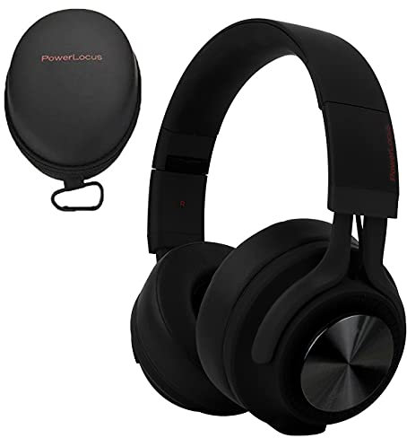 PowerLocus P3 Bluetooth Headphones Over-Ear, [40h Playtime, Bluetooth V5.0] Wireless Headset Hi-Fi Stereo Headphone, Foldable with Mic, Deep Bass, Wired Mode for Cell Phones/Laptop/PC/TV (Matt Black)