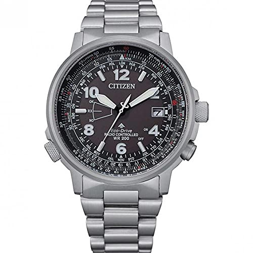 Citizen Pilot CB0240-88E Orologio Eco Drive Acciaio Radiocontrollato da uomo quadrante nero