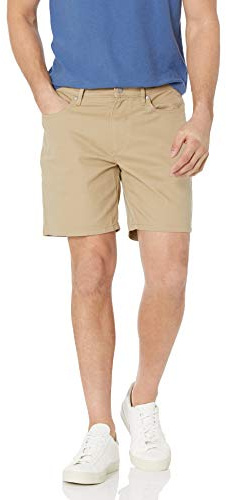 Amazon Essentials Pantalones Cortos Elásticos de Corte Ajustado con 5 Bolsillos, Entrepierna de 17,8cm Hombre