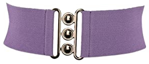 FASHIONGEN - Damen Breiter elastische gürtel, GLORIA - Lila (Goldenschnalle), Medium / 38 bis 41