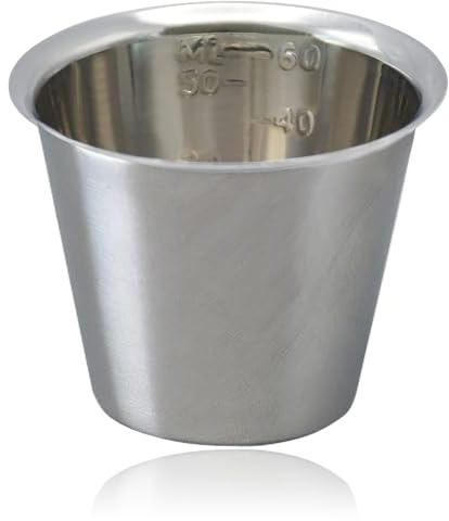 AAProTools Graduated Stainless Steel Medicine Cup, 2 Oz. Prevents Bacteria Growth. Measuring Medication Cup with Graduated Design. Unbreakable Construction, Easy to Read Cups.