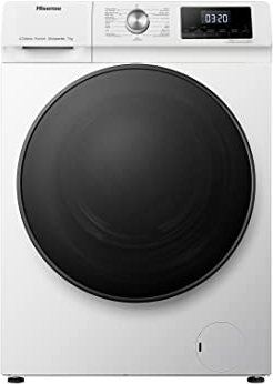 Hisense WFQA7014EVJM Waschmaschine mit Dampffunktion/ 7 kg /AquaStop/ 1400 U/min /15 Programme/ Inverter PowerDrive Motor/Edelstahltrommel/Kindersicherung/Trommelreinigung/Weiß