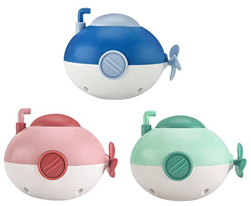 ISAKEN 3pcs Baby Wasserspielzeug Badespielzeug für Babys Kleinkinder, Niedlich Kleines U-Boot Badewanne Spielzeug, Schwimmendes Uhrwerk Kleinkindspielzeug Schwimmbadspielzeug für Kinder 1 2 3 4 Jahre