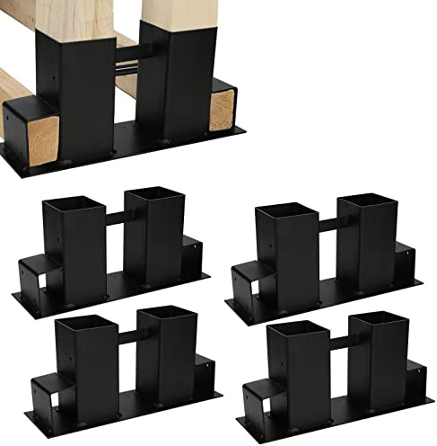 Yakimz 4er Set Holzstapelhilfe, Stabile Brennholz-Stapelhilfe, Schwarz Holzstapelhalter Kaminholzhalter Kaminholzregal Für Innen und Außen