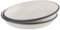 APS 98670 Tiefe Teller 2er Set -EMAILLE- Ø 22 cm, H: 3,5 cm, emaillierts Stahlblech, Farbe: cremeweiß mit grauem Rand
