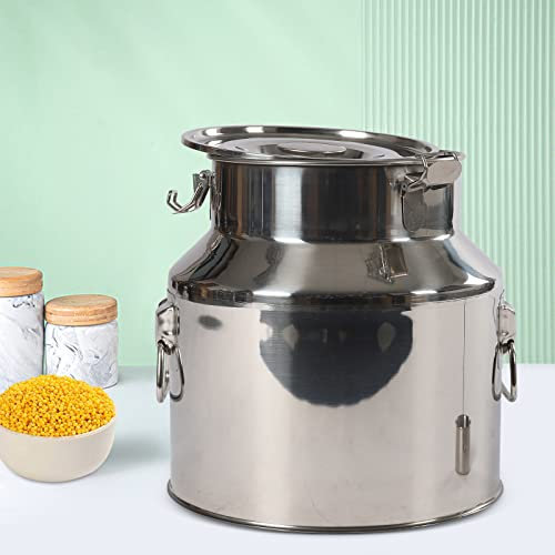 Bricco per latte in acciaio inox 201, ermetico, secchio per vino, latte, brocca per tè, contenitore multifunzione per il trasporto con guarnizione in silicone resistente (22 L)