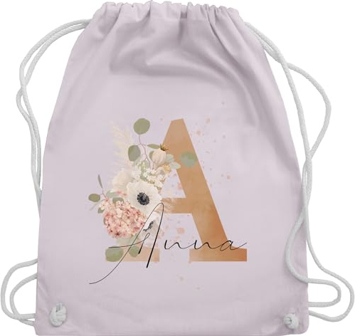 Turnbeutel Rucksack - Initialen - Watercolor Anfangsbuchstabe I Geschenk mit Initiale Geschenke - Unisize - Pastell Rosa - kindergartentasche schulkind beutel buchstaben a turnsack