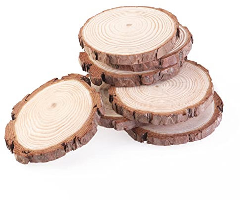 VICASKY 10stücke Holzscheiben Rund Aus Naturholz Für Diy Bastelarbeiten Und Tischdekorationszwecke Beidseitig Poliert