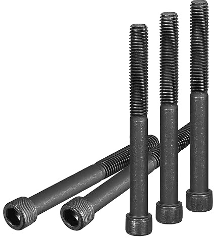 DTGN 3/8-16x4 Socket Head Cap Screws Bolts, 10Pcs 12.9 Grade Alloy Steel, Machine Hex Socket Screw, Hex Drive, Black Oxide Finish, UNC Coarse Thread Partially Threaded
