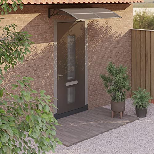 GuyAna Türvordach Schwarz 150x100 cm carbonat Trapezblech Grillpavillon Balkon Markise üBerdachung Terrasse Unterstand Regenschutz Balkon