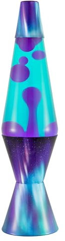 LAVA® - Lampada Aurora Boreale Lava 2047, cera viola, liquido verde acqua, base e cappuccio decorative, lampada di movimento originale di marca LAVA® da 14,5 pollici