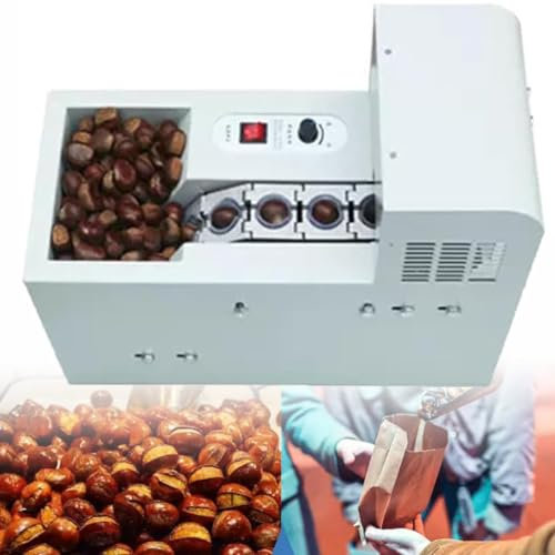 FENGSSLL Máquina eléctrica para Galletas de castañas, máquina automática para pelar y Abrir castañas, máquina Comercial para Hacer Muescas de castañas de 30 a 50 kg/h, sin daños,singlechainplate