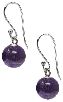 Boucles d'oreilles pour femmes en argent 925 faites à la main avec des pierres naturelles de 10 mm | Cadeau pour femmes, filles