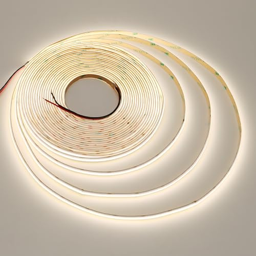 JOYLIT 10M Striscia LED COB 24V 4000K 384LEDs/M 120 Gradi IP20 Interno, CRI 90+ 7650LM Super Luminosa Senza Punti Dimmerabile Bianco Naturale Nastri Luce per Commercio, Casa (Solo Strip LED)