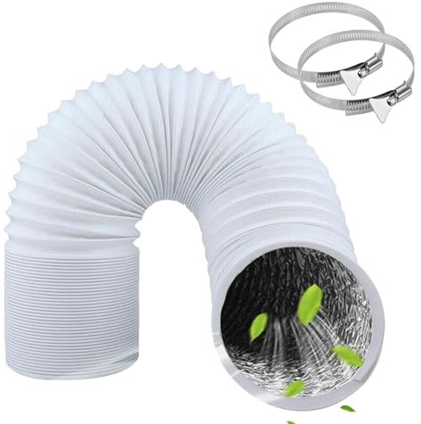 ZIGefofo Tuyau d'évacuation Diamètre de 150 mm Longueur de 3m Gaine Ventilation en Aluminium Tuyau D'évacuation D'air avec 2 Colliers de Serrage en Acier pour Climatisation Déshumidificateur Extracte