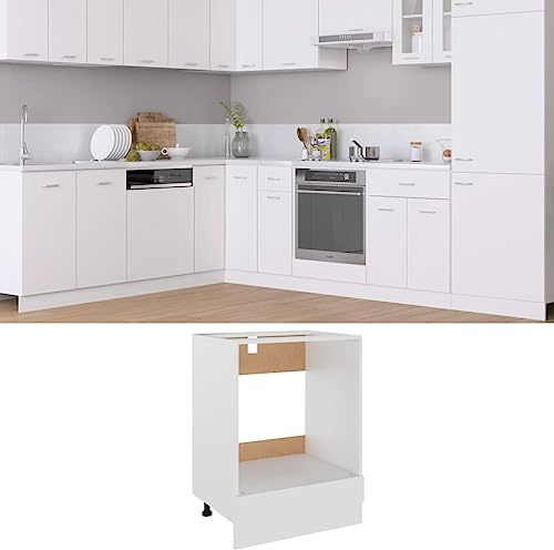 CINDERFUL Herdumbauschrank Weiß 60x46x81,5 cm Holzwerkstoff,Funktionaler Küchenschrank mit Herdumbau und Stauraum für mehr Ordnung Küche, Haushalt & Wohnen Möbel