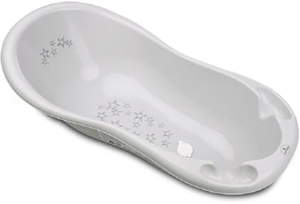 Lorelli Baby Badewanne 100 cm mit Anti-Rutsch-Matte, Wasserablauf, Ablagefächer