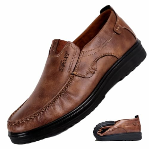 WINDEHAO Mocasines ligeros de piel auténtica para hombre, informales, de negocios, mocasines para hombre, mocasines de conducción para hombre