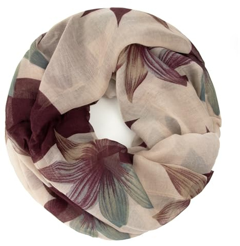 Gloop Bufanda larga ligera bufanda tubular pañuelo cuello 45 colores y modelos, Flores azules, Talla única